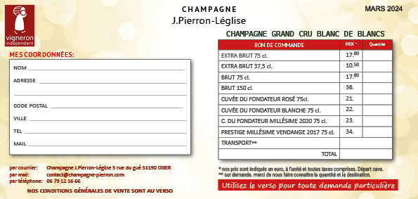 Bon De Commande Champagne Pierron Leglise